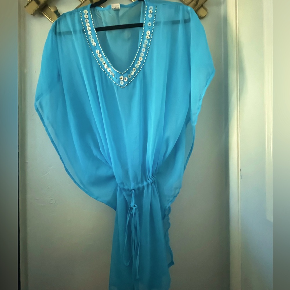 Embellished swim cover up